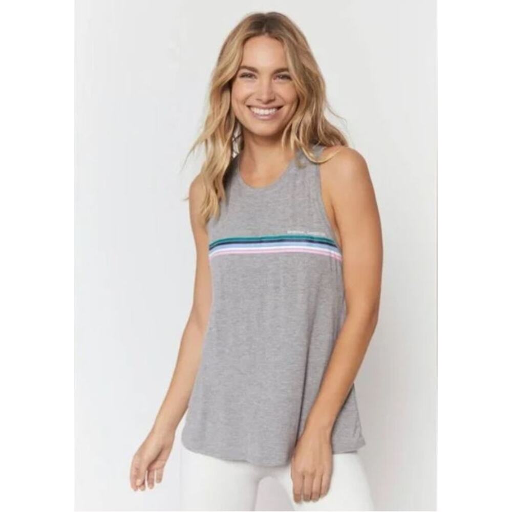 Spiritual Gangster Gray Tank Dream Tie Back XS